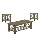 VESTA COFFEE TABLE & 2 END TABLE SET-GRAY