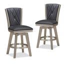 BERKELY 24" SWIVEL COUNTER STOOL-BLK/PLATINUM