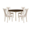 HUDSON 48" ROUND DINING TABLE & 4 CHAIR SET-BROWN/CREME