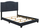 Pulaski ACH All-In-One Queen Modified Camel Back Upholstered Bed in Blue
