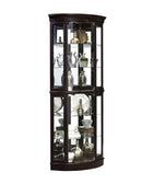Pulaski Curved 5 Shelf Corner Curio Cabinet in Sable Brown