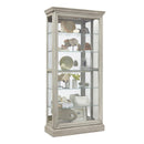 Pulaski Lighted 5 Shelf Sliding Door Curio with Lock in Natural Beige