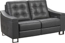 Pulaski Parker Leather Reclining Loveseat in Supple Gray