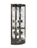 Pulaski Sable Mirrored Back Curved Corner Curio