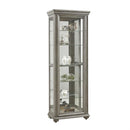 Pulaski Sliding Framed 5 Shelf Curio Cabinet in Grey