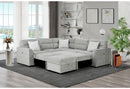 U9401 Nickel Sectional With 3 Pillows And Ottoman