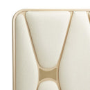 AICO La Rachelle Cal King Upholstered Panel Bed in Medium Champagne