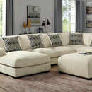 Kaylee U-Sectional w/ Left Chaise + Ottoman Beige