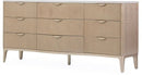 AICO Malibu Crest 9 Drawer Dresser in Blush