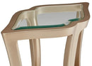 AICO Malibu Crest End Table w/Glass in Chardonnay