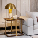 AICO Furniture Amora Side Table in Eggshell Walnut