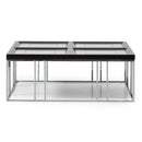 AICO Furniture Carmela Cocktail Table in Glossy Charcoal Sand