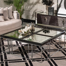 AICO Furniture Carmela Cocktail Table in Glossy Charcoal Sand