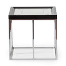 AICO Furniture Carmela End Table in Glossy Charcoal Sand