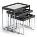 AICO Furniture Carmela Nesting Tables in Glossy Charcoal Sand