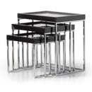 AICO Furniture Carmela Nesting Tables in Glossy Charcoal Sand
