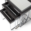 AICO Furniture Carmela Nesting Tables in Glossy Charcoal Sand