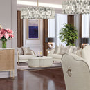 AICO Malibu Crest Cocktail Ottoman in Chardonnay