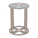 AICO Lanterna Chairside Table in Silver Mist