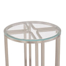 AICO Lanterna Chairside Table in Silver Mist