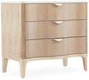 AICO Malibu Crest 3 Drawer Nightstand in Blush