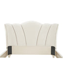AICO Furniture La Marisia California King Upholstered Platform Bed in Creamy Pearl