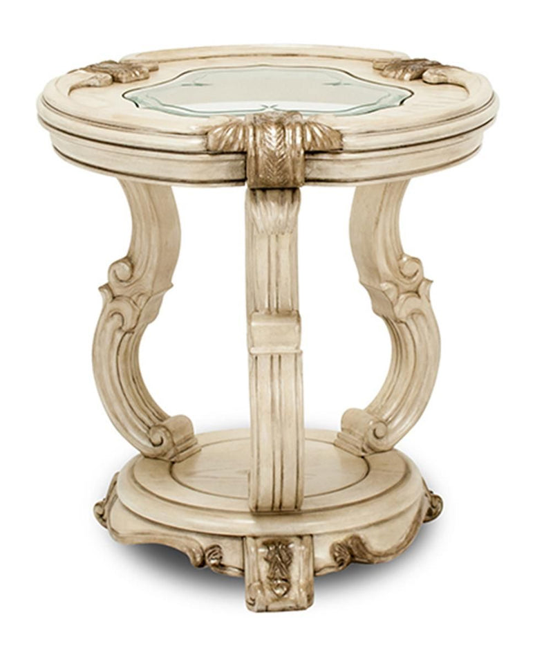 Aico Platine de Royale Chairside Table in Champagne