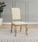 Brockway Tufted Side Chairs Cream and Barley Brown (Set of 2)