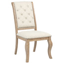 Brockway Tufted Side Chairs Cream and Barley Brown (Set of 2)