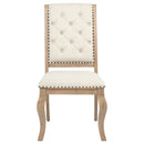 Brockway Tufted Side Chairs Cream and Barley Brown (Set of 2)