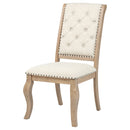 Brockway Tufted Side Chairs Cream and Barley Brown (Set of 2)