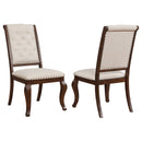 Brockway Tufted Side Chairs Cream and Barley Brown (Set of 2)
