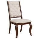 Brockway Tufted Side Chairs Cream and Barley Brown (Set of 2)