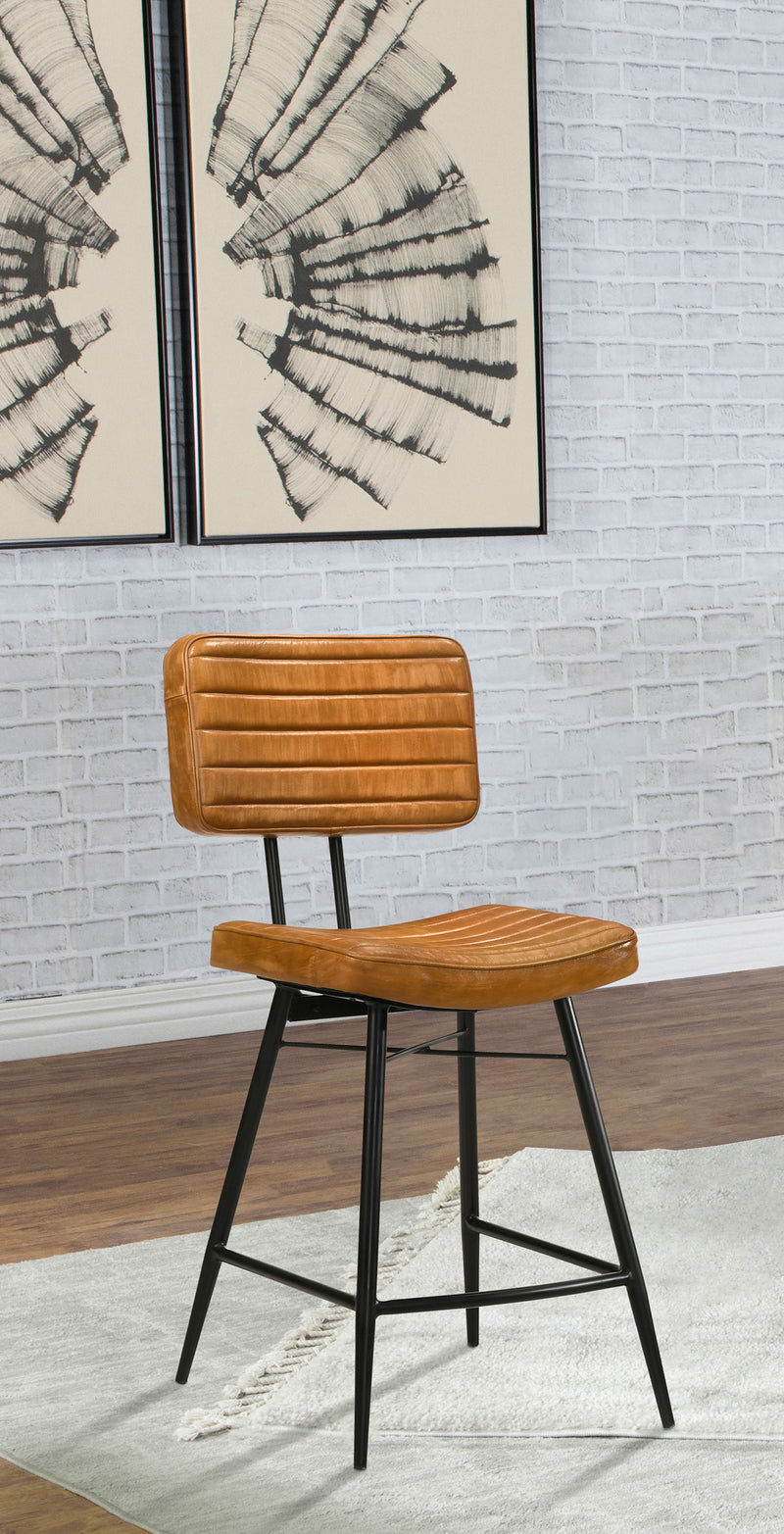 Partridge Upholstered Counter Height Stools with Footrest (Set of 2)