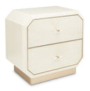 AICO La Rachelle Nightstand/End Table 2 Drawers in Medium Champagne