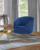 Sophia Upholstered Vertical Channel Tufted Chair Blue