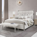 AICO Furniture Penthouse Queen Upholstered Platform Bed in Ash Gray