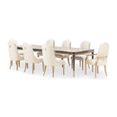 AICO Malibu Crest Rectangular Dining Table in Crotch Mahogany