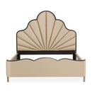 AICO Malibu Crest King Scalloped Panel Bed in Dark Espresso
