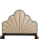 AICO Malibu Crest King Scalloped Panel Bed in Dark Espresso