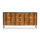 AICO Malibu Crest 9 Drawer Dresser in Crotch Mahogany