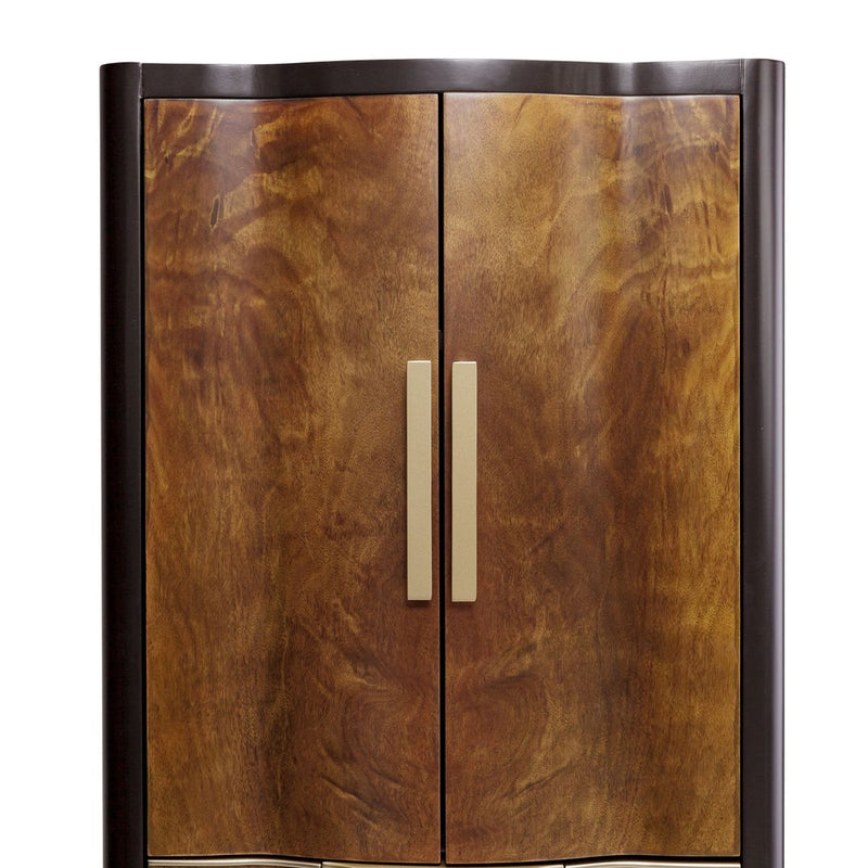 AICO Malibu Crest Swivel Lingerie Chest in Crotch Mahogany