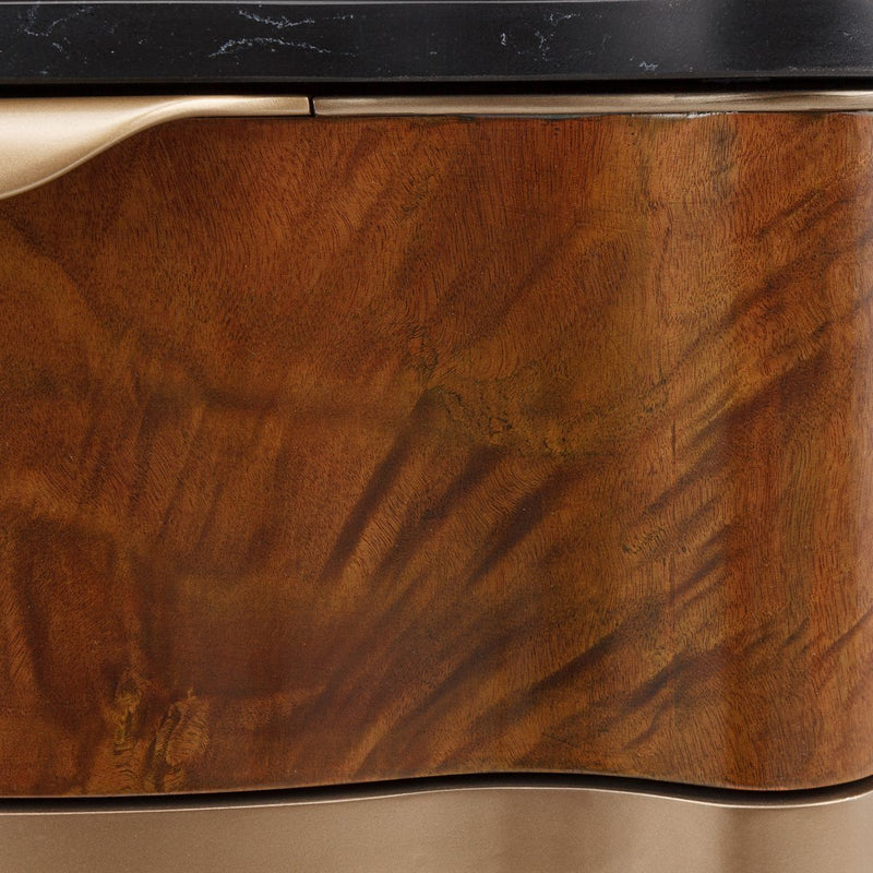AICO Malibu Crest End Table in Crotch Mahogany