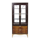 AICO Malibu Crest Display Cabinet in Crotch Mahogany