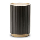 AICO Malibu Crest Round Chairside Table in Dark Espresso