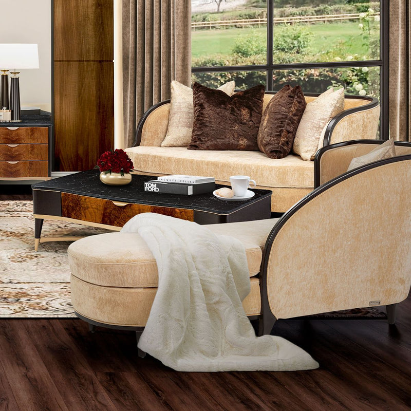 AICO Malibu Crest Chaise in Dark Espresso