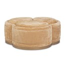 AICO Malibu Crest Clover Cocktail Ottoman in Dark Espresso
