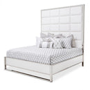 Aico State St King Metal Panel Bed in Glossy White image