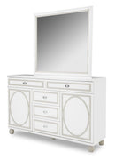 AICO Sky Tower Dresser Mirror in White Cloud