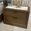 AICO Furniture Portrait Large Nightstand with LED Lights in Sienna Brown image